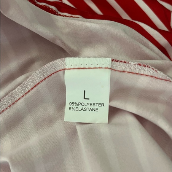 Red and White Sleeveless Midi Dress, L - Picture 6 of 7